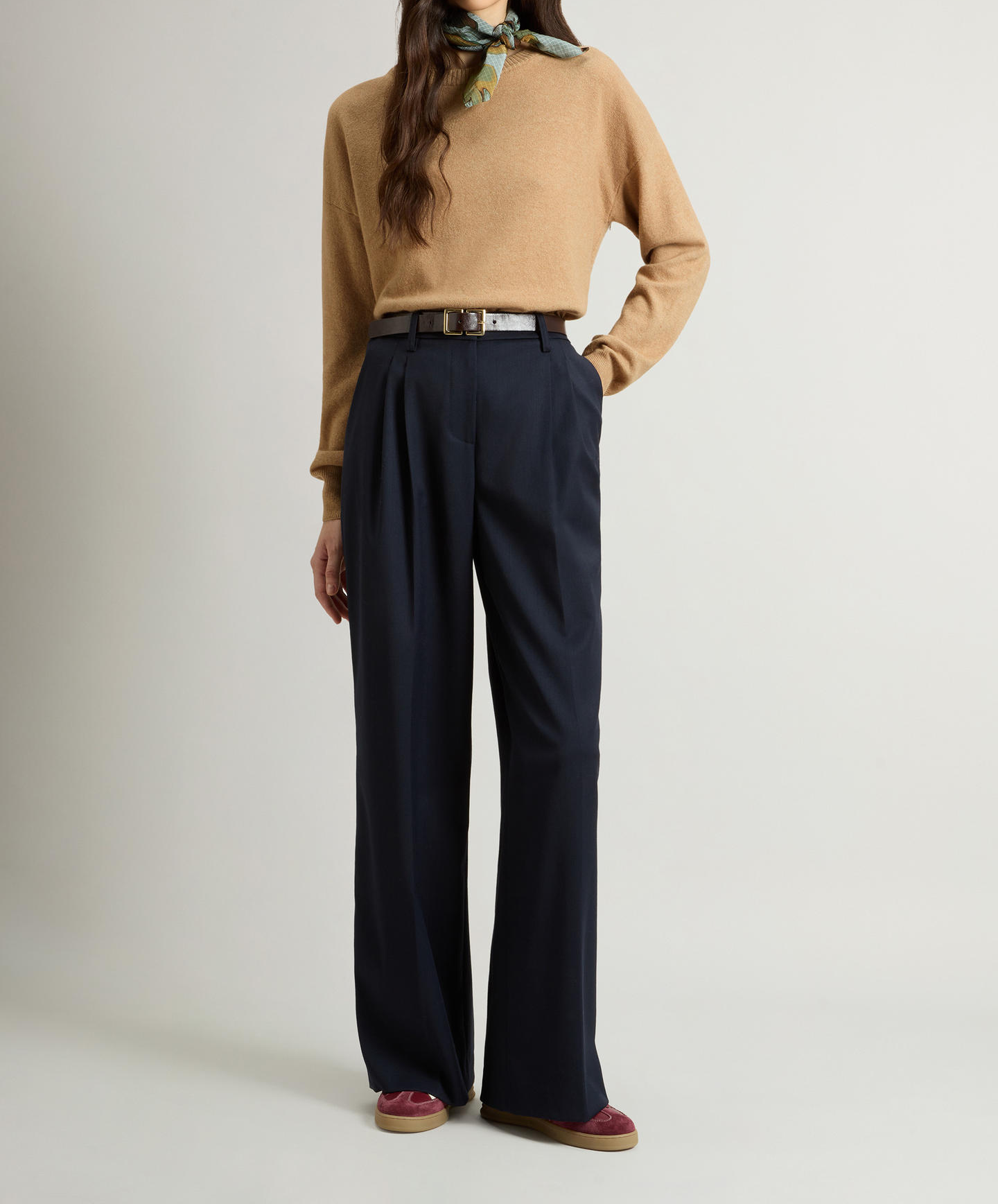 Maglia girocollo in misto lana vergine e cashmere CFWWKN2025FRUF5067 8908 WOOLRICH Corn stalc 