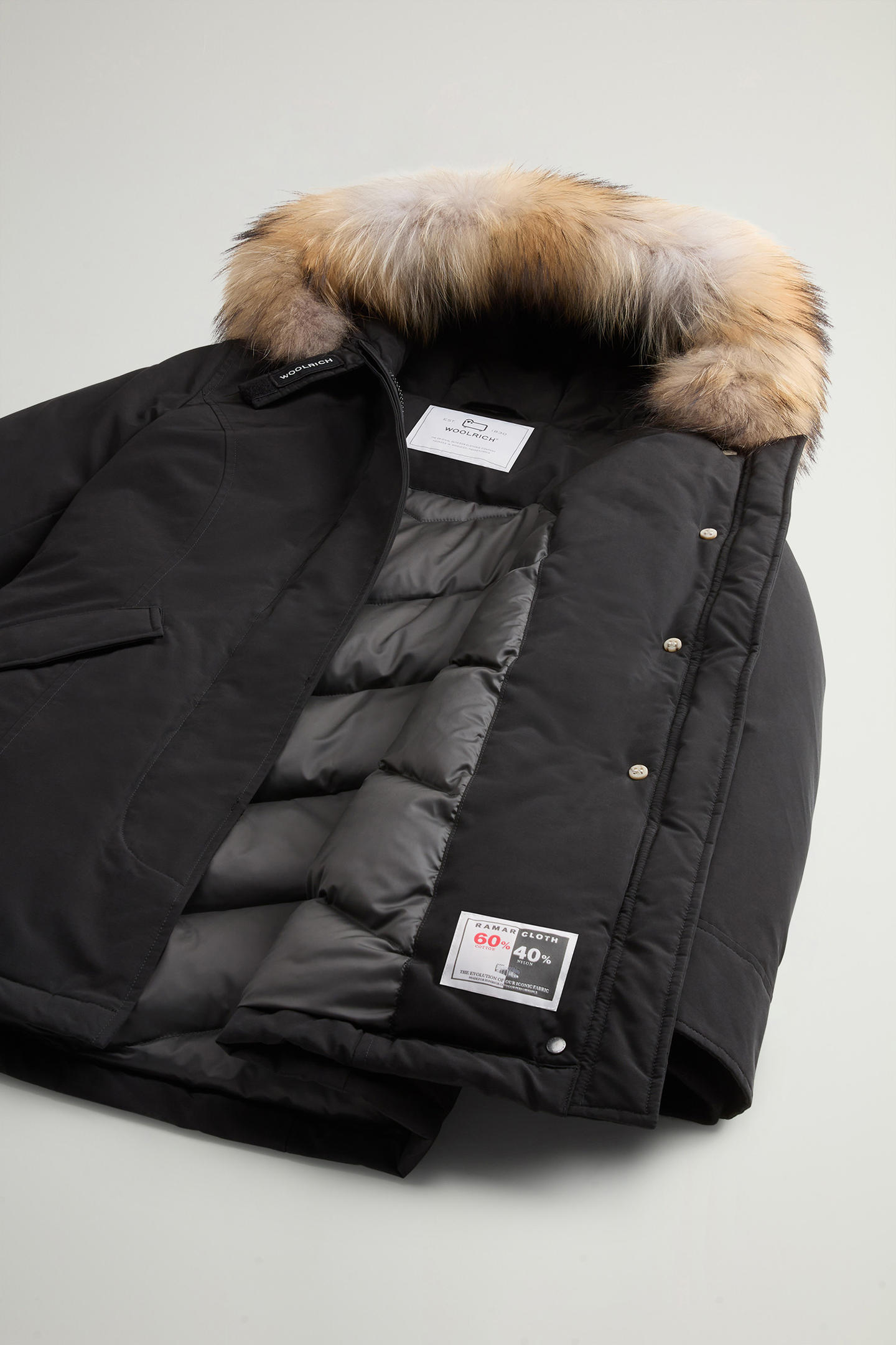 Arctic Parka in Ramar Cloth con pelliccia removibile CFWWOU0538FRUT0001 BLK WOOLRICH Black 