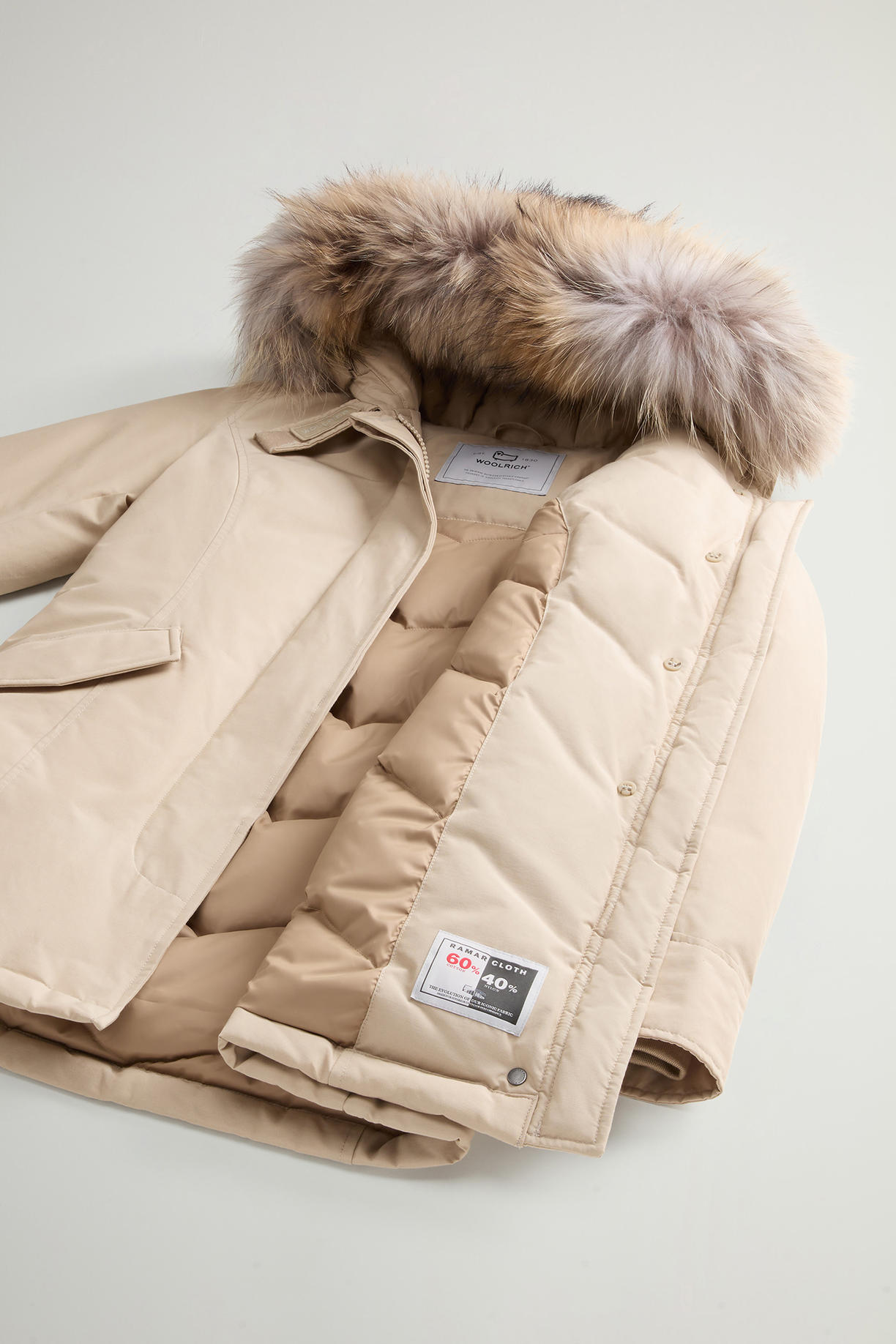 Arctic Parka in Ramar Cloth con pelliccia removibile CFWWOU0538FRUT0001 CNK2T WOOLRICH Cornstalk two tone 
