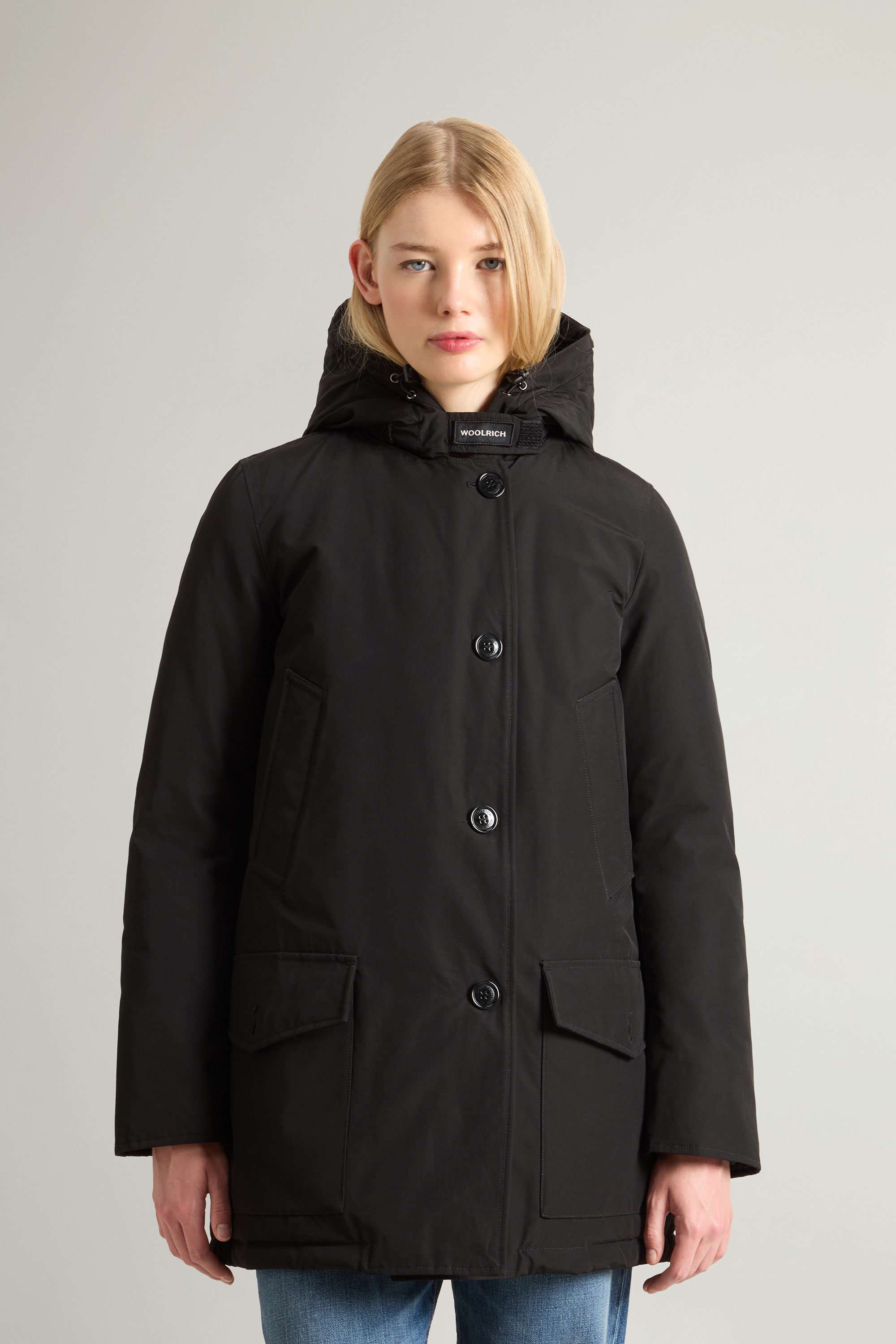 Parka con quattro tasche e pelliccia removibile CFWWOU0540FRUT0001 BLK WOOLRICH Black 