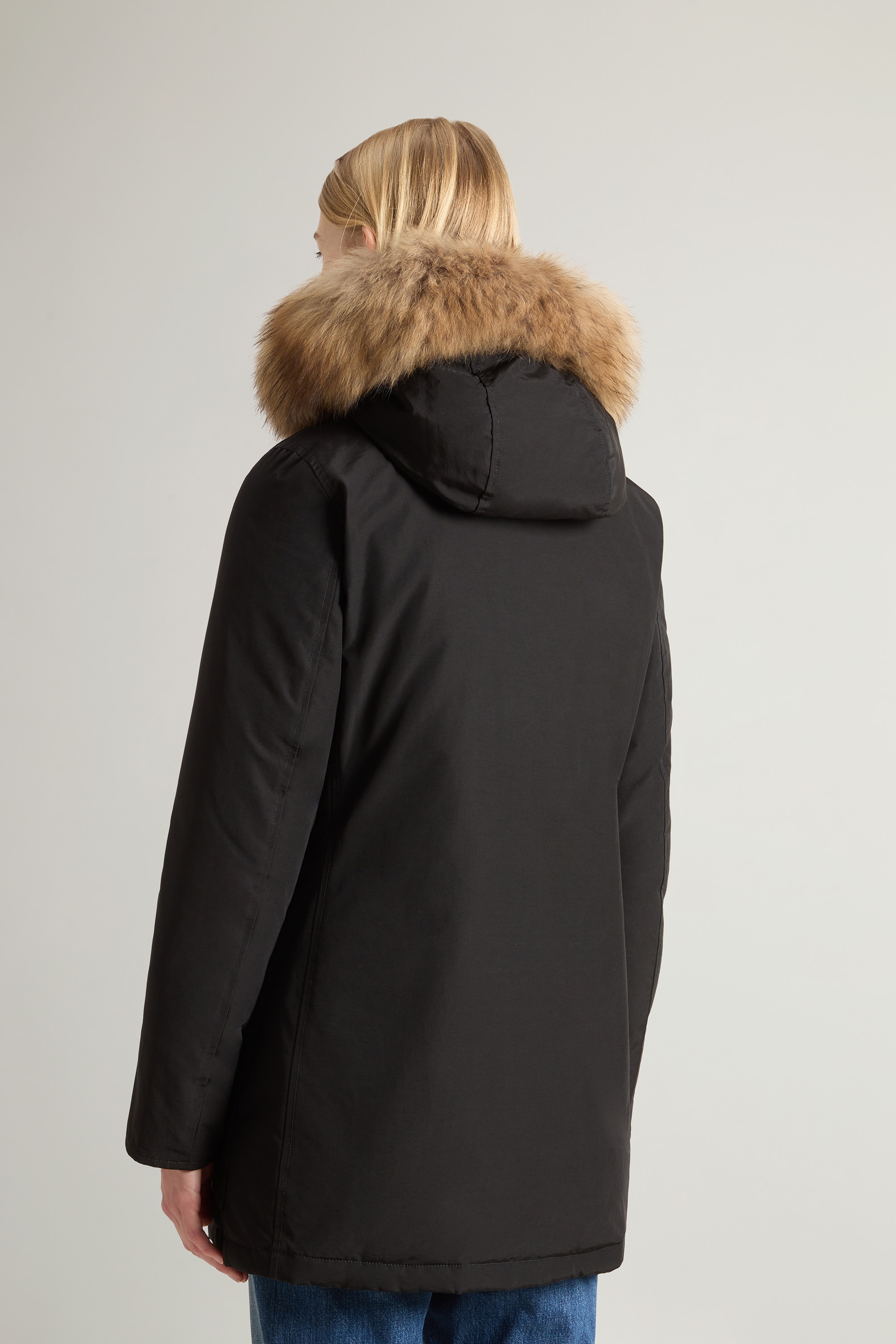 Parka con quattro tasche e pelliccia removibile CFWWOU0540FRUT0001 BLK WOOLRICH Black 