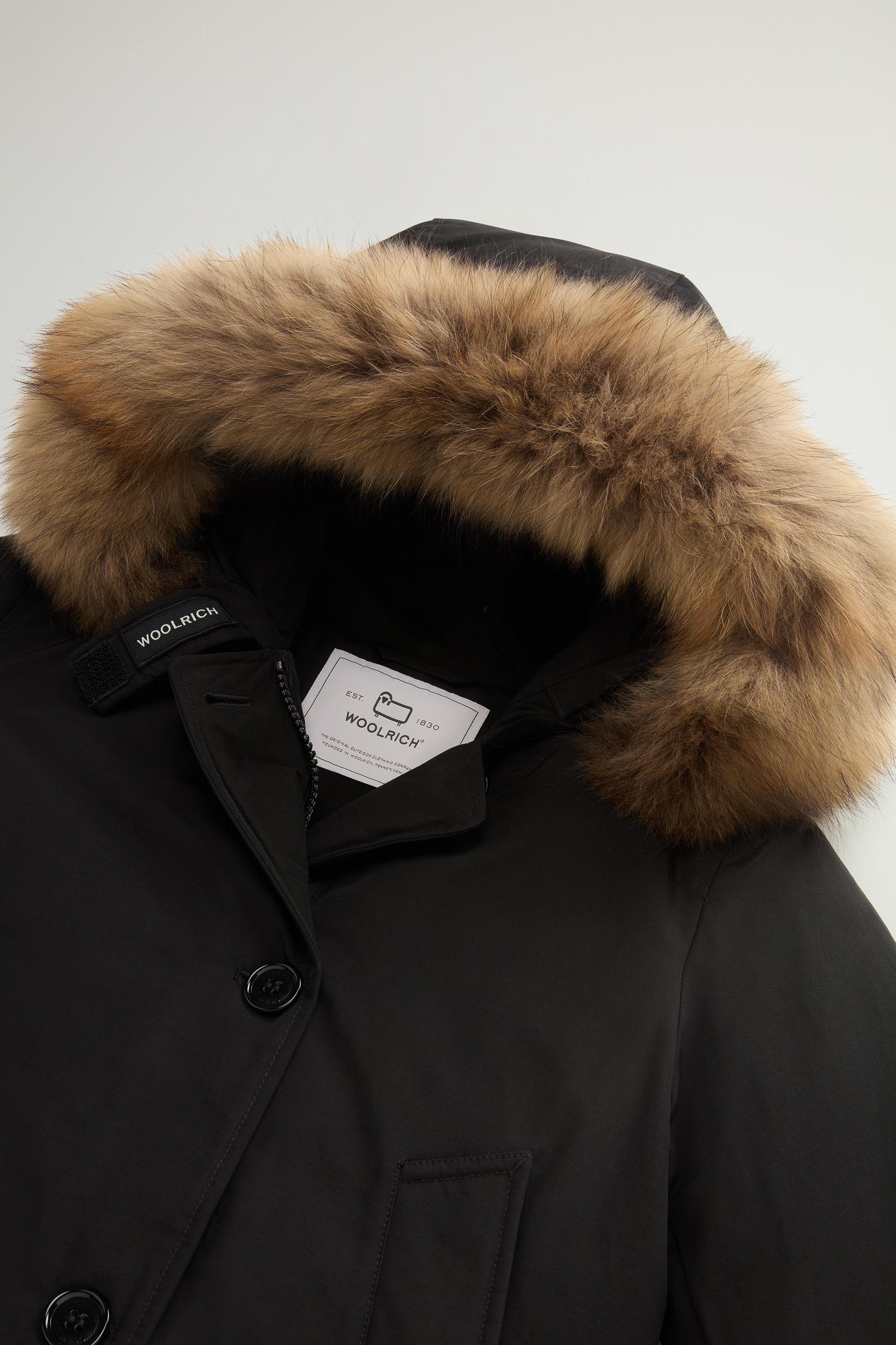 Parka con quattro tasche e pelliccia removibile CFWWOU0540FRUT0001 BLK WOOLRICH Black 