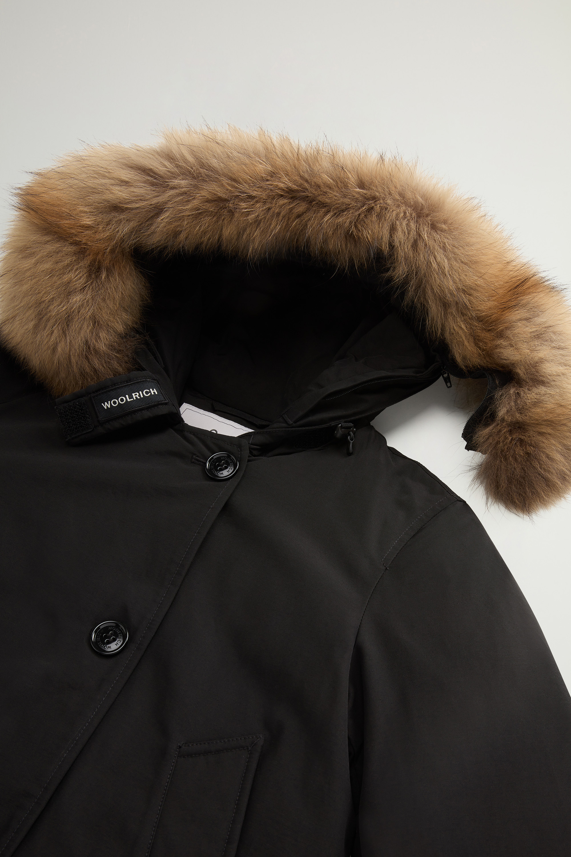 Parka con quattro tasche e pelliccia removibile CFWWOU0540FRUT0001 BLK WOOLRICH Black 