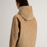 Giacca in velluto a coste a tre strati con cappuccio CFWWOU2022FRUT5010 8908 WOOLRICH Cornstalk 