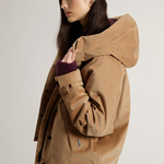 Giacca in velluto a coste a tre strati con cappuccio CFWWOU2022FRUT5010 8908 WOOLRICH Cornstalk 