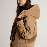 Giacca in velluto a coste a tre strati con cappuccio CFWWOU2022FRUT5010 8908 WOOLRICH Cornstalk 
