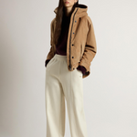 Giacca in velluto a coste a tre strati con cappuccio CFWWOU2022FRUT5010 8908 WOOLRICH Cornstalk 