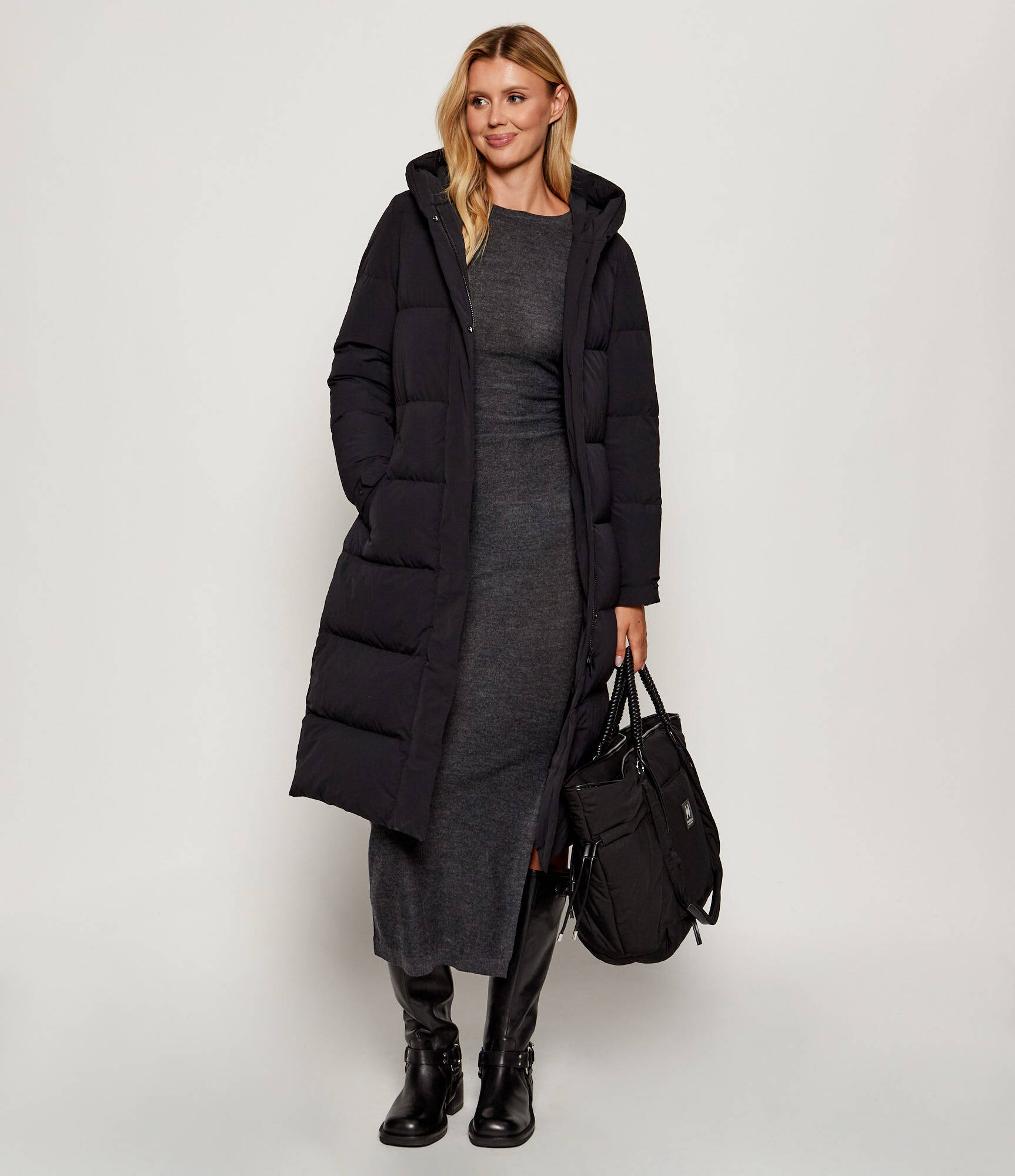 Piumino lungo in tessuto tecnico CFWWOU2090FRUT3107 100 WOOLRICH Black 