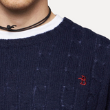 Maglia girocollo con ricamo B2P000 5W106 13777 BALLANTYNE Blue 