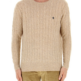 Maglia girocollo con ricamo B2P000 5W106 14057 BALLANTYNE Natural 
