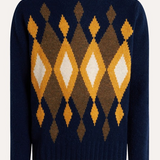 Girocollo bouclè intarsio rombi B2P000 5W115 93738 BALLANTYNE Blue 