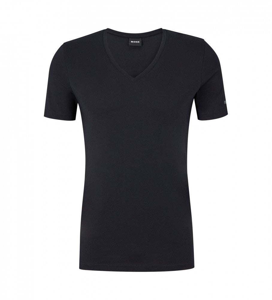 T-Shirt scollo a V 50475415 10243551 01 001 BOSS Black 