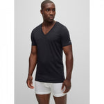 T-Shirt scollo a V 50475415 10243551 01 001 BOSS Black 