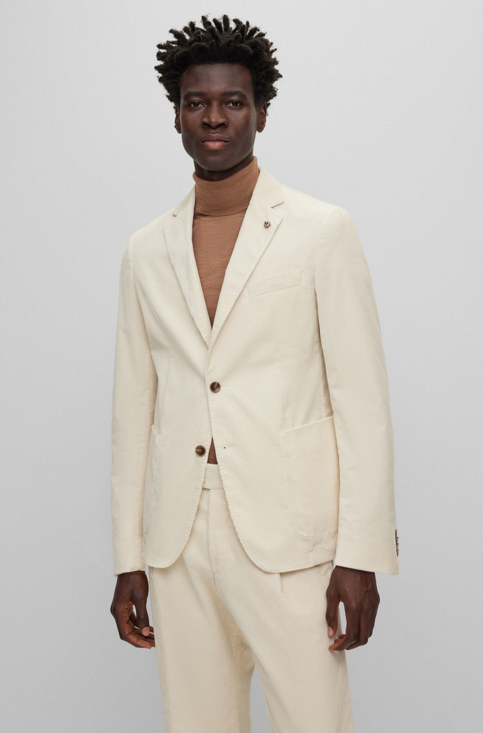 Giacca C-Hanry-233 slim fit in velluto 50502531 10243907 01 131 BOSS Open white 