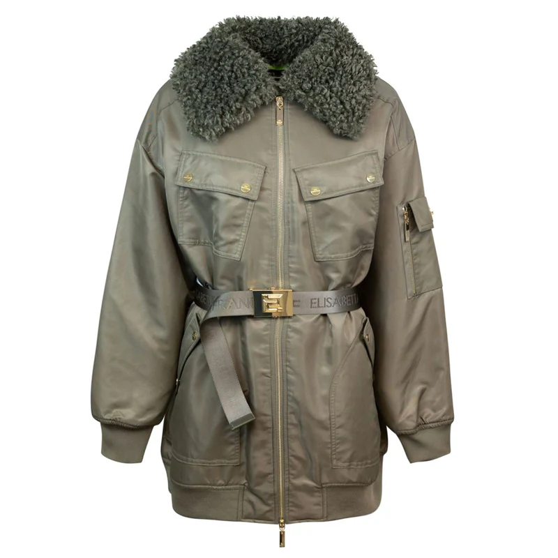 Piumino oversize con cintura PI57D36E2 BI7 ELISABETTA FRANCHI Army 