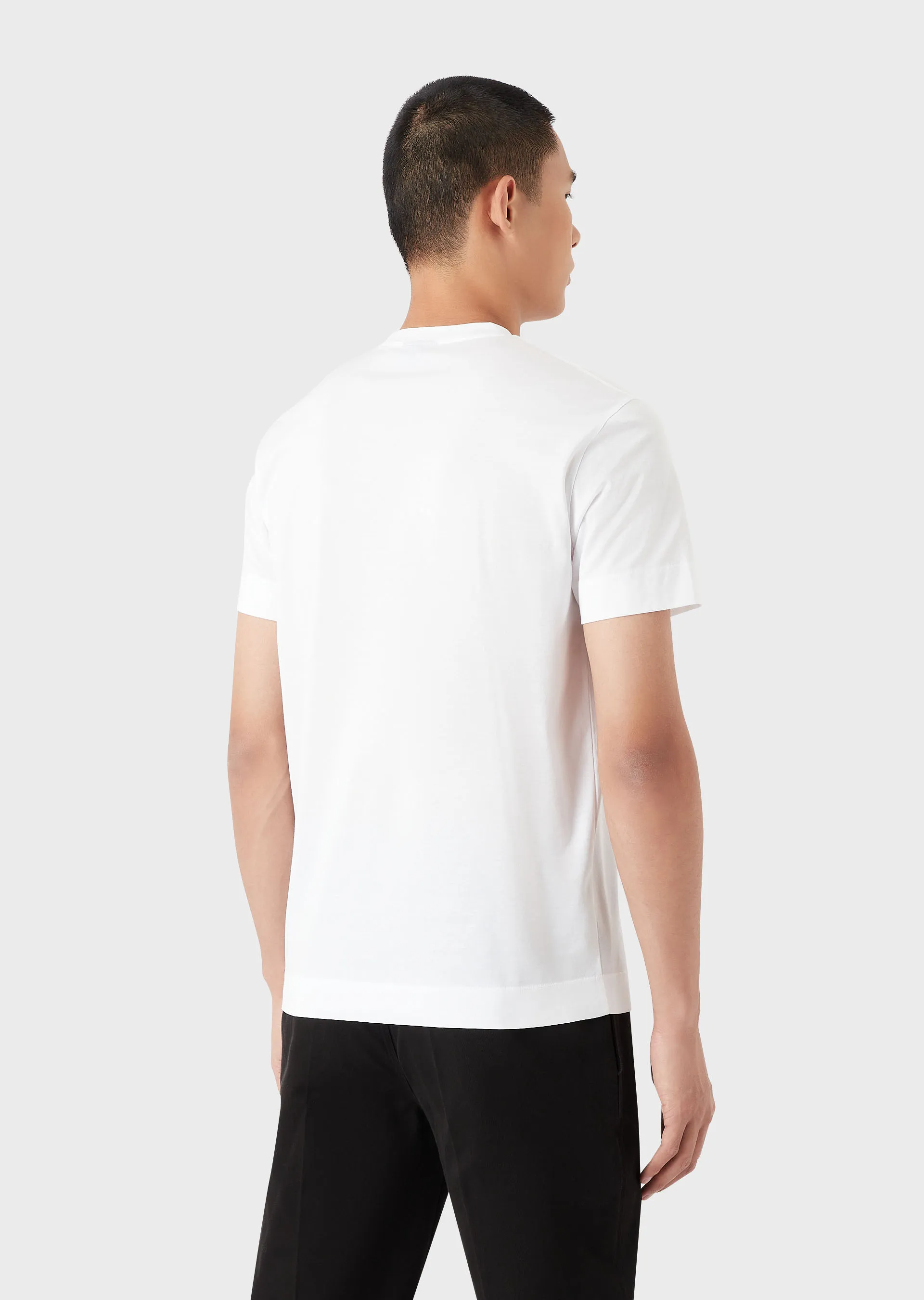 T-Shirt in jersey mercerizzato con decoro paillettes 3R1TBH 1JSAZ 0186 EMPORIO ARMANI White 