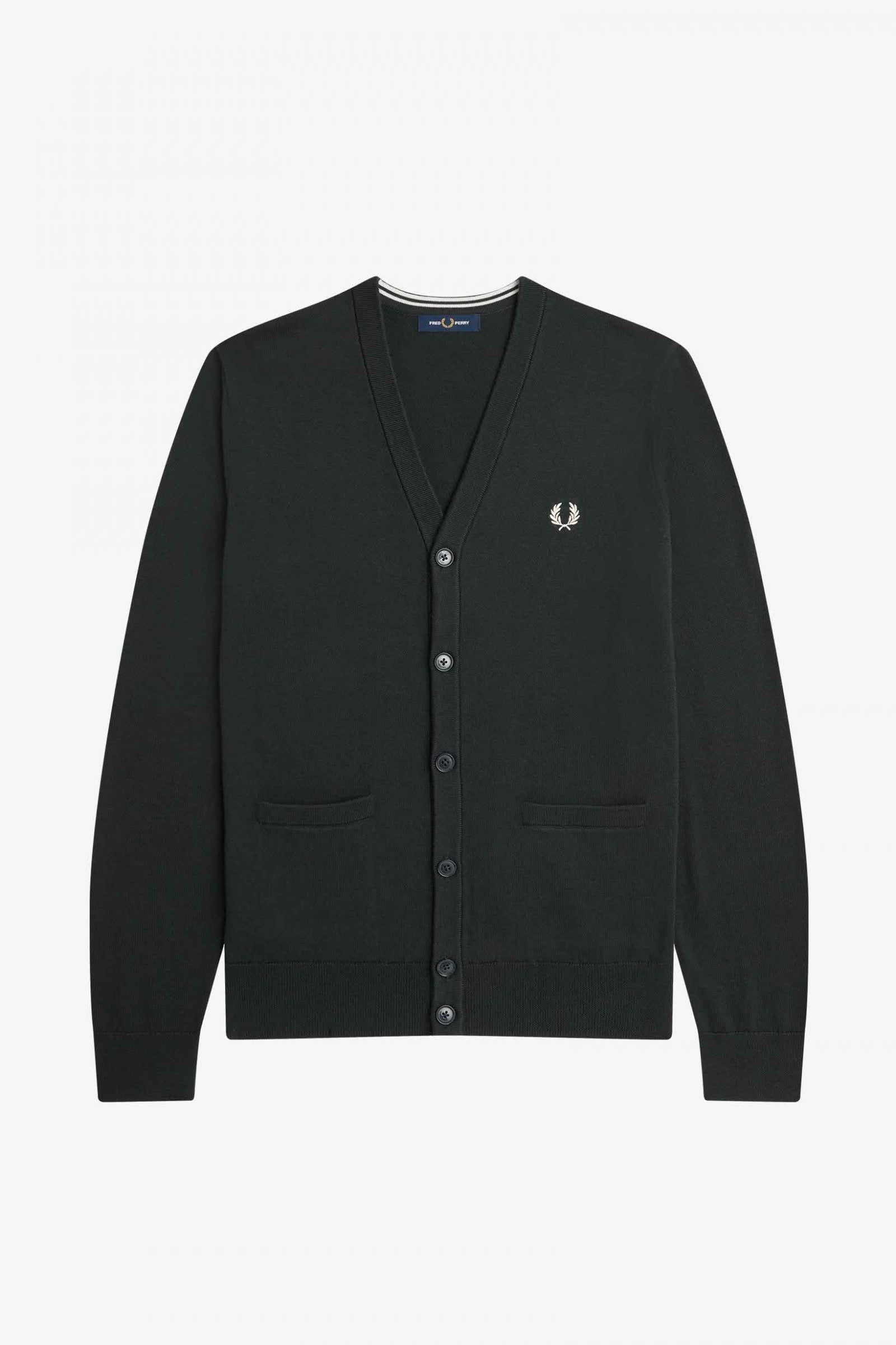 Cardigan in misto lana K9551 Q20 FRED PERRY Night green 