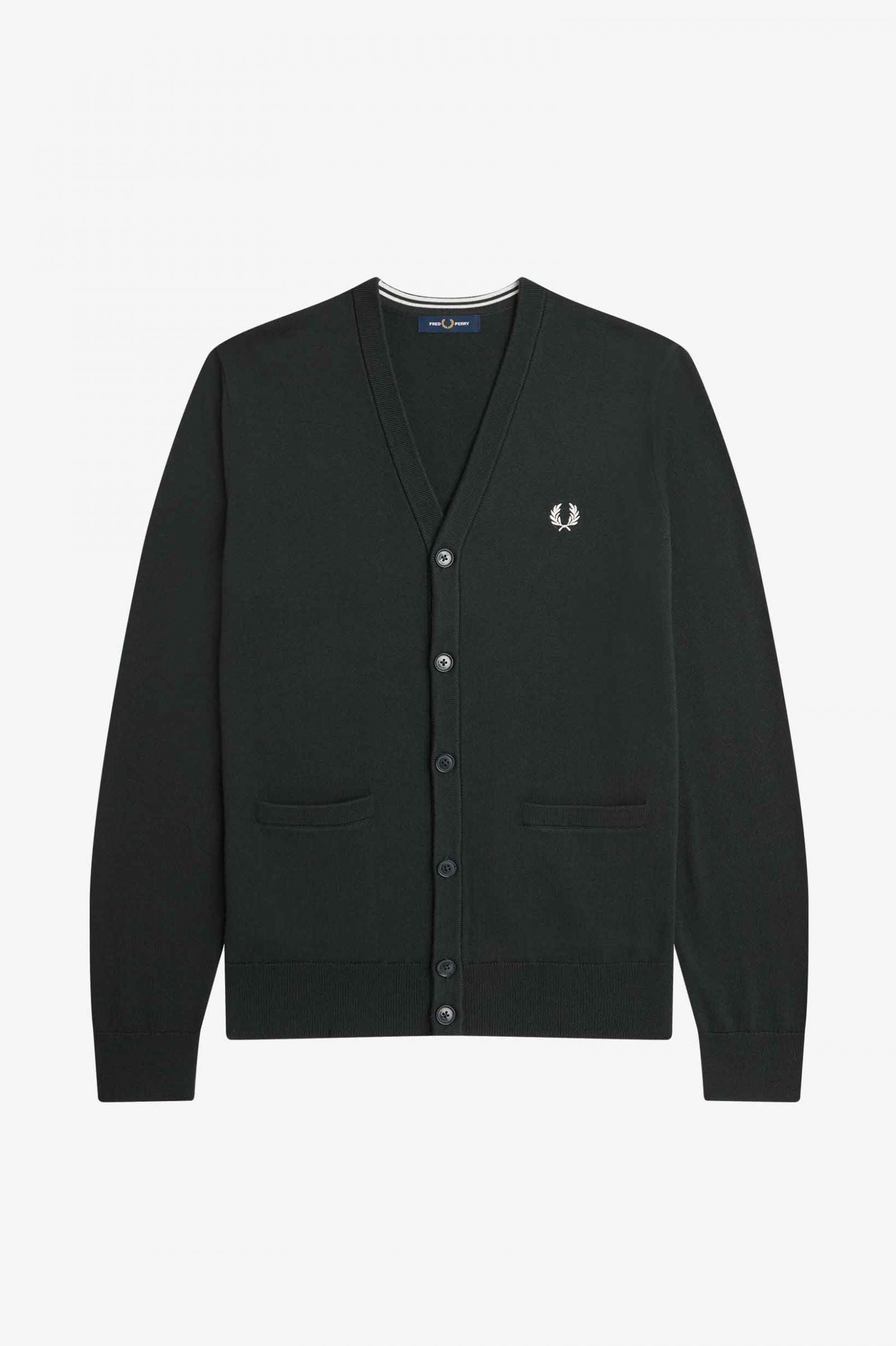 Cardigan in misto lana K9551 Q20 FRED PERRY Night green 