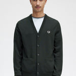 Cardigan in misto lana K9551 Q20 FRED PERRY Night green 