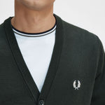 Cardigan in misto lana K9551 Q20 FRED PERRY Night green 