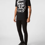 T-Shirt girocollo stampata MTK6445 PJY002N 02 02 PHILIPP PLEIN Black 