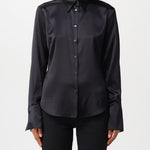 Camicia in satin di seta 100612ZR64 Z99 PINKO Black 