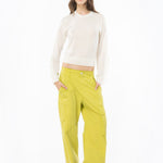 Pullover in lana con rouches 101991A189 Z12 PINKO Latte 
