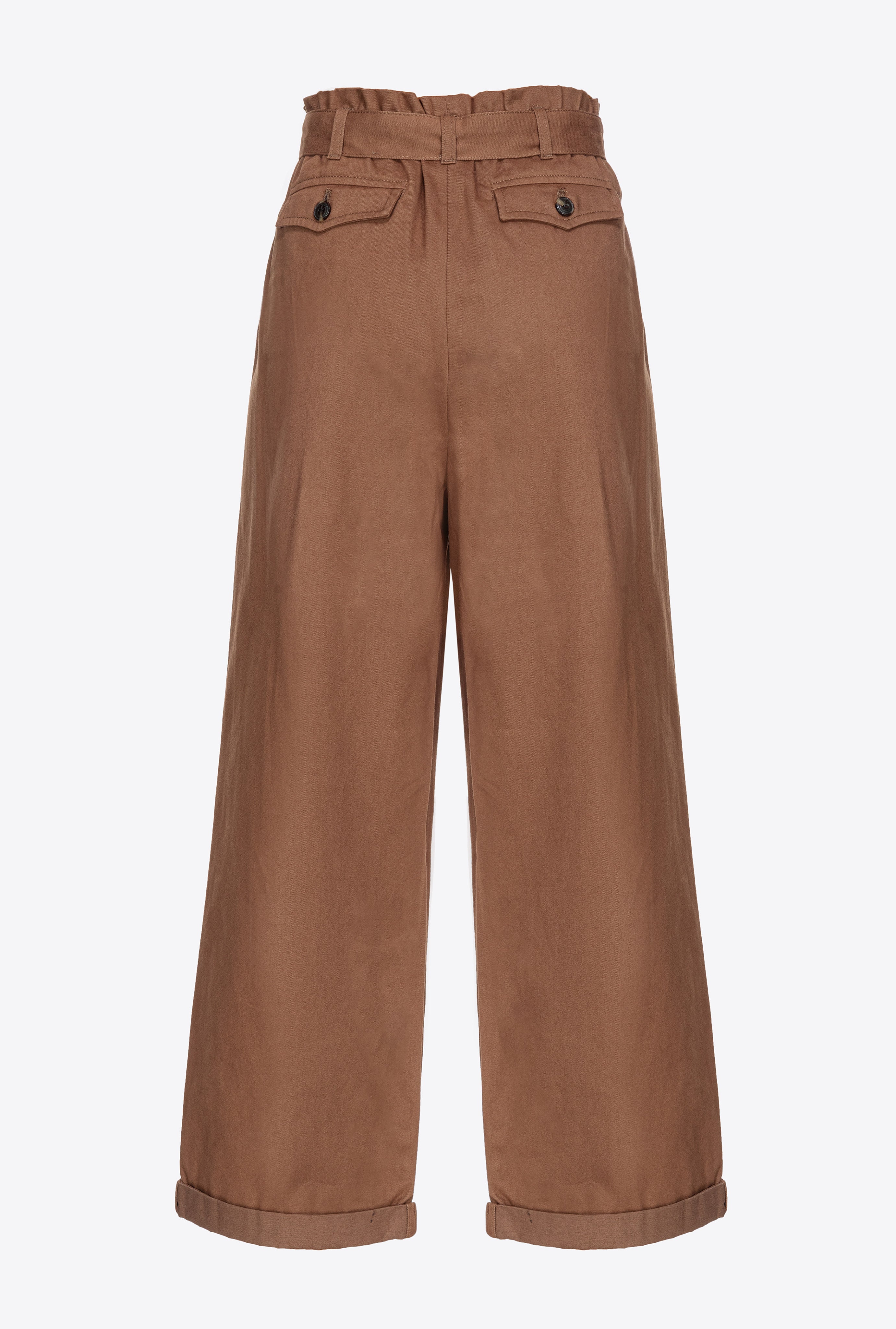 Pantaloni ampi cotone lavato 102191A1BB L71 PINKO Terra scura 