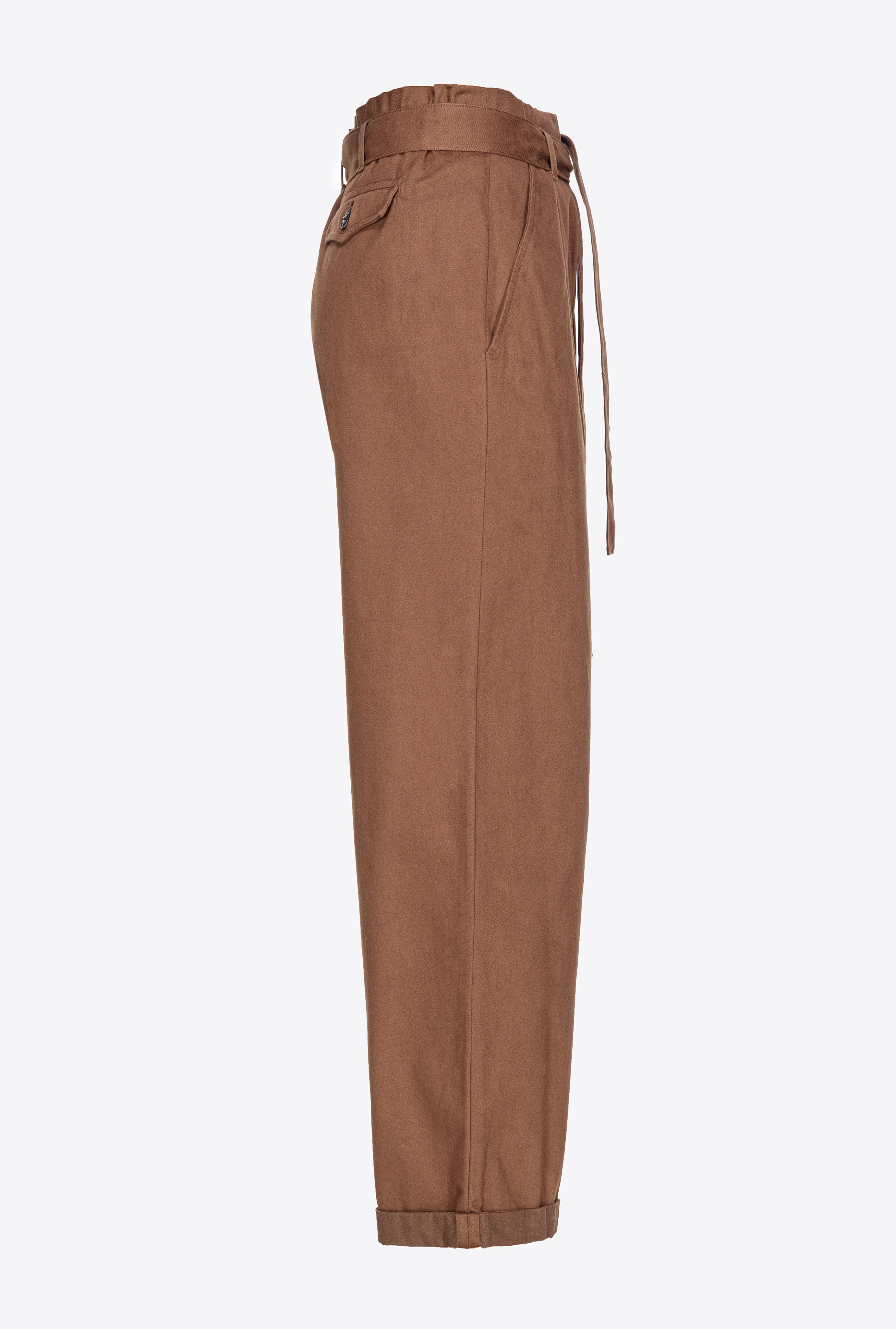 Pantaloni ampi cotone lavato 102191A1BB L71 PINKO Terra scura 
