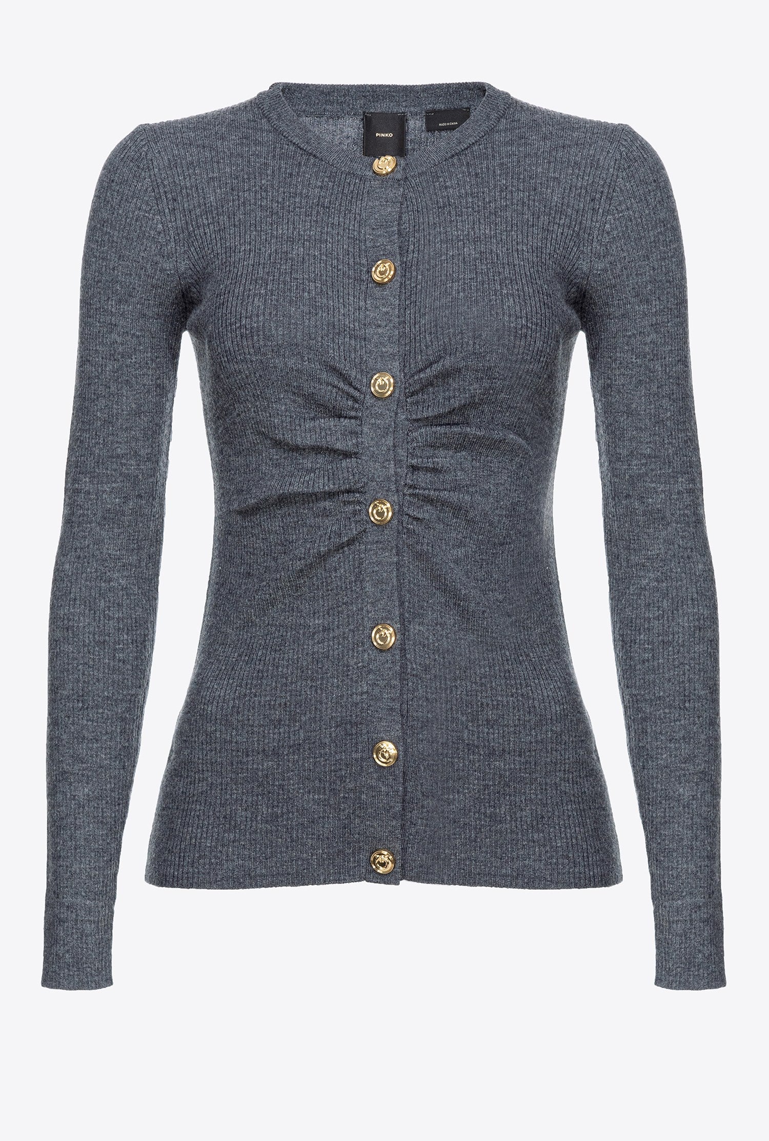 Cardigan aderente a costine 102340A15S I90 PINKO Dark grey 
