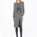 Cardigan aderente a costine 102340A15S I90 PINKO Dark grey 