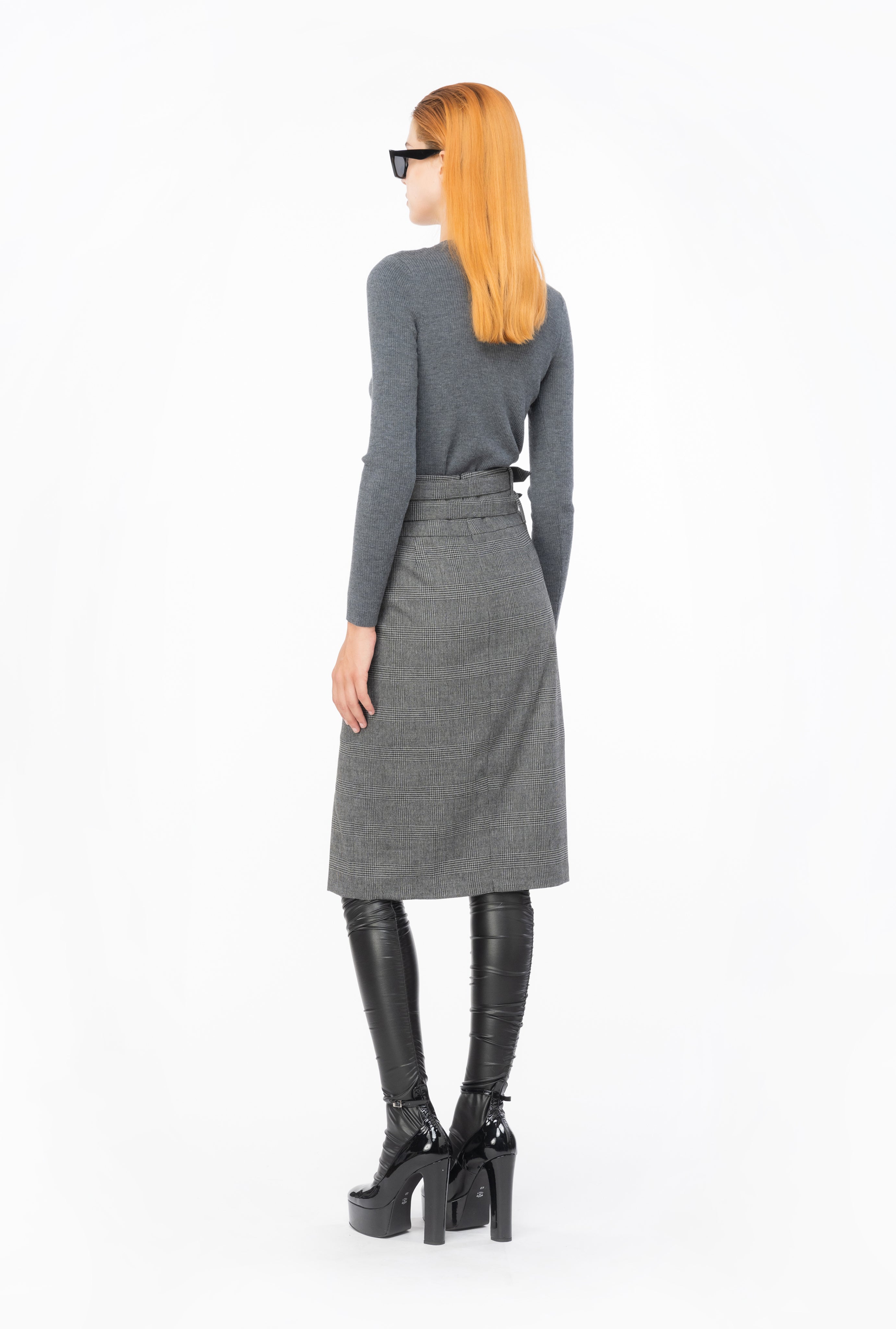 Cardigan aderente a costine 102340A15S I90 PINKO Dark grey 