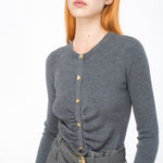 Cardigan aderente a costine 102340A15S I90 PINKO Dark grey 