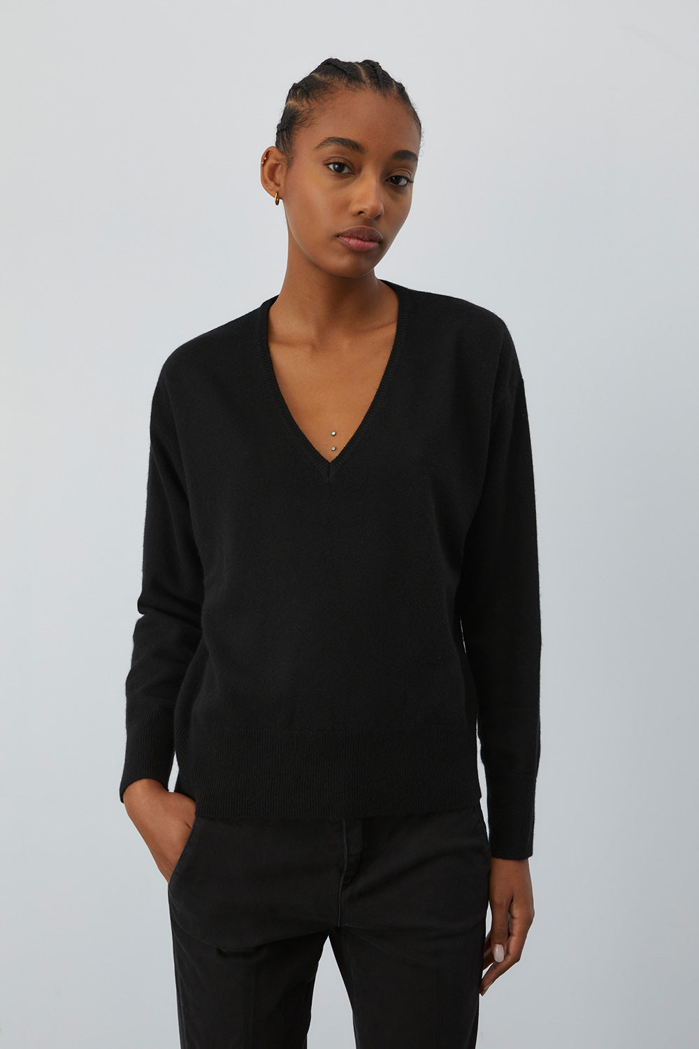Maglia scollo a V RND561CC53 109 ROY ROGER'S Black 