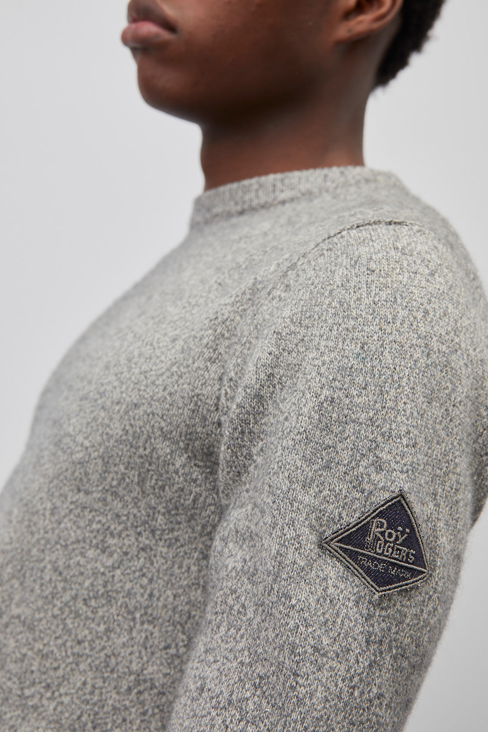 Maglia girocollo in lana e cachemire RRU502CE39 BG1 ROY ROGER'S Silk/nebbia 
