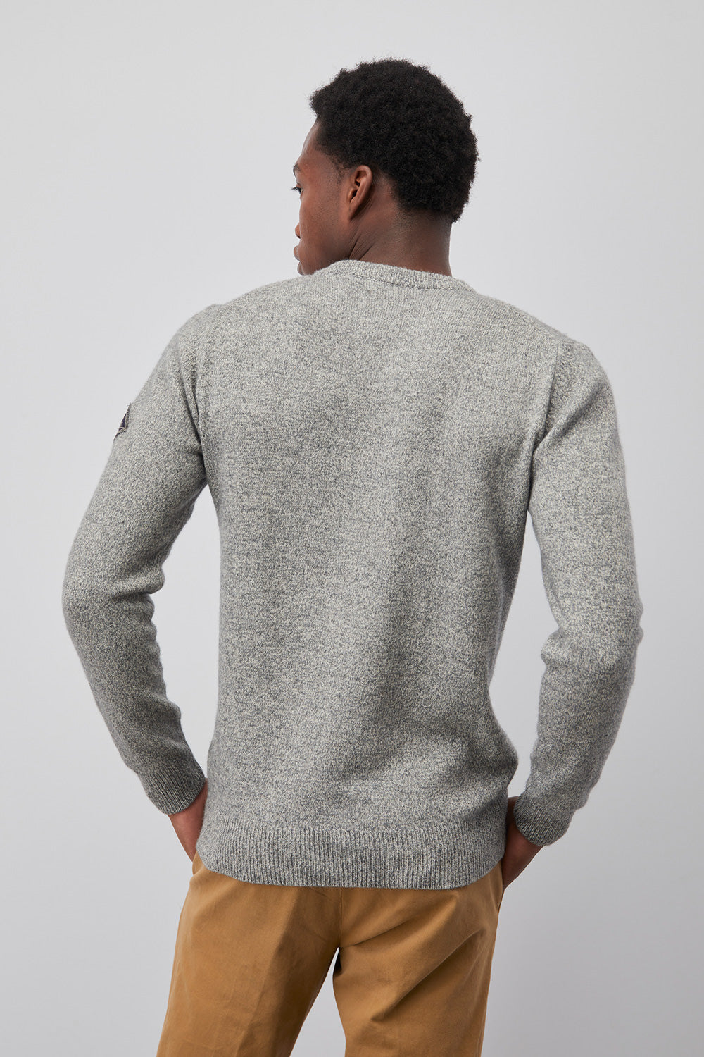Maglia girocollo in lana e cachemire RRU502CE39 BG1 ROY ROGER'S Silk/nebbia 