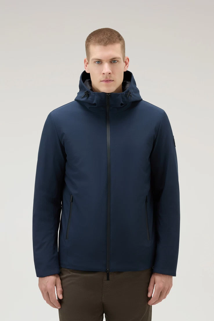 Giacca Pacific in Tech Softshell CFWOOU0791MRUT3496 3989 WOOLRICH Melton blue 