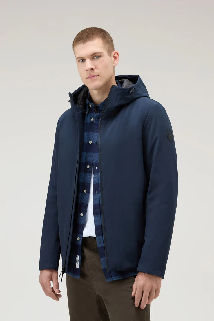 Giacca Pacific in Tech Softshell CFWOOU0791MRUT3496 3989 WOOLRICH Melton blue 