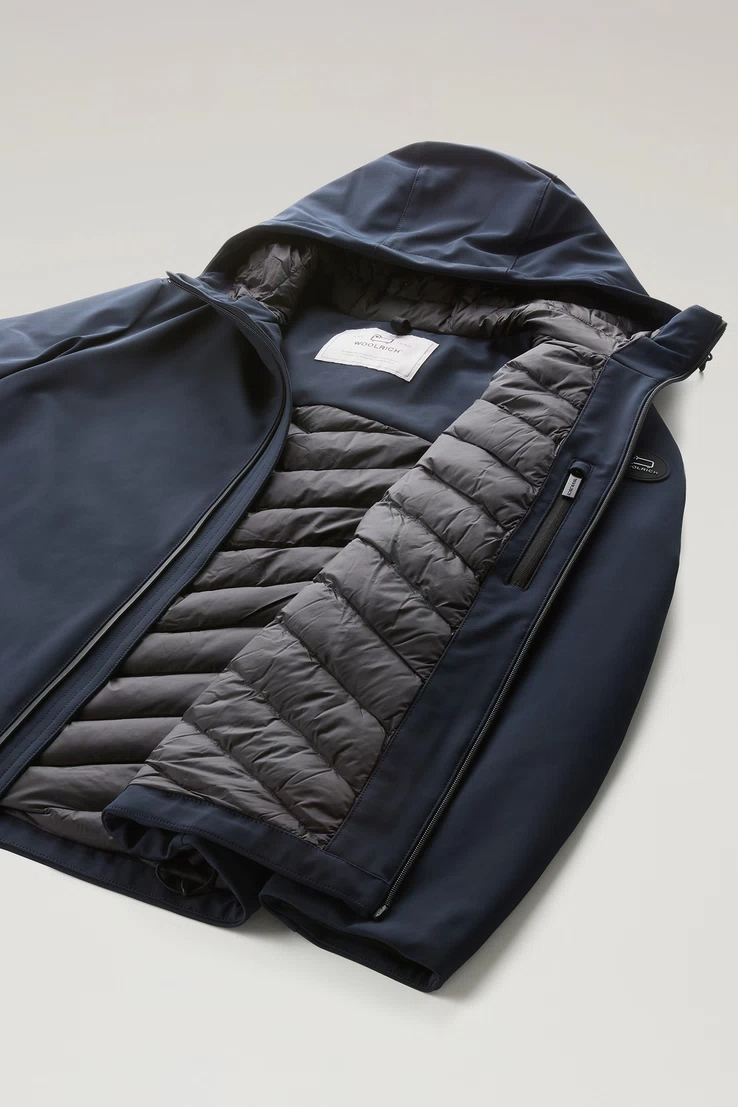 Giacca Pacific in Tech Softshell CFWOOU0791MRUT3496 3989 WOOLRICH Melton blue 