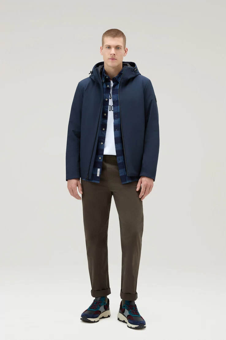 Giacca Pacific in Tech Softshell CFWOOU0791MRUT3496 3989 WOOLRICH Melton blue 