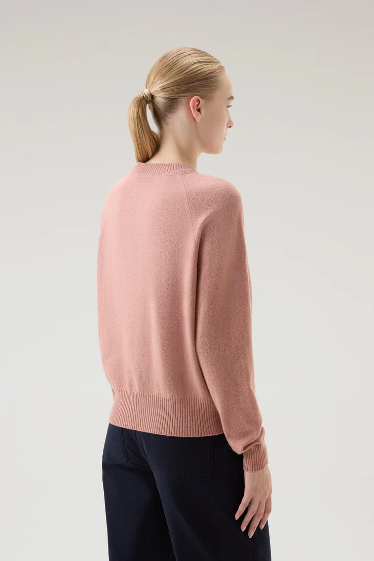 Maglia girocollo in misto lana e cashmere CFWWKN0253FRUF0603 4385 WOOLRICH Dry rose 