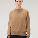 Maglia girocollo in misto lana e cashmere CFWWKN0253FRUF0603 7391 WOOLRICH Suede brown 