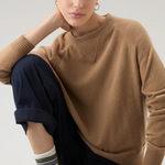 Maglia girocollo in misto lana e cashmere CFWWKN0253FRUF0603 7391 WOOLRICH Suede brown 