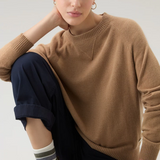 Maglia girocollo in misto lana e cashmere CFWWKN0253FRUF0603 7391 WOOLRICH Suede brown 