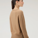 Maglia girocollo in misto lana e cashmere CFWWKN0253FRUF0603 7391 WOOLRICH Suede brown 