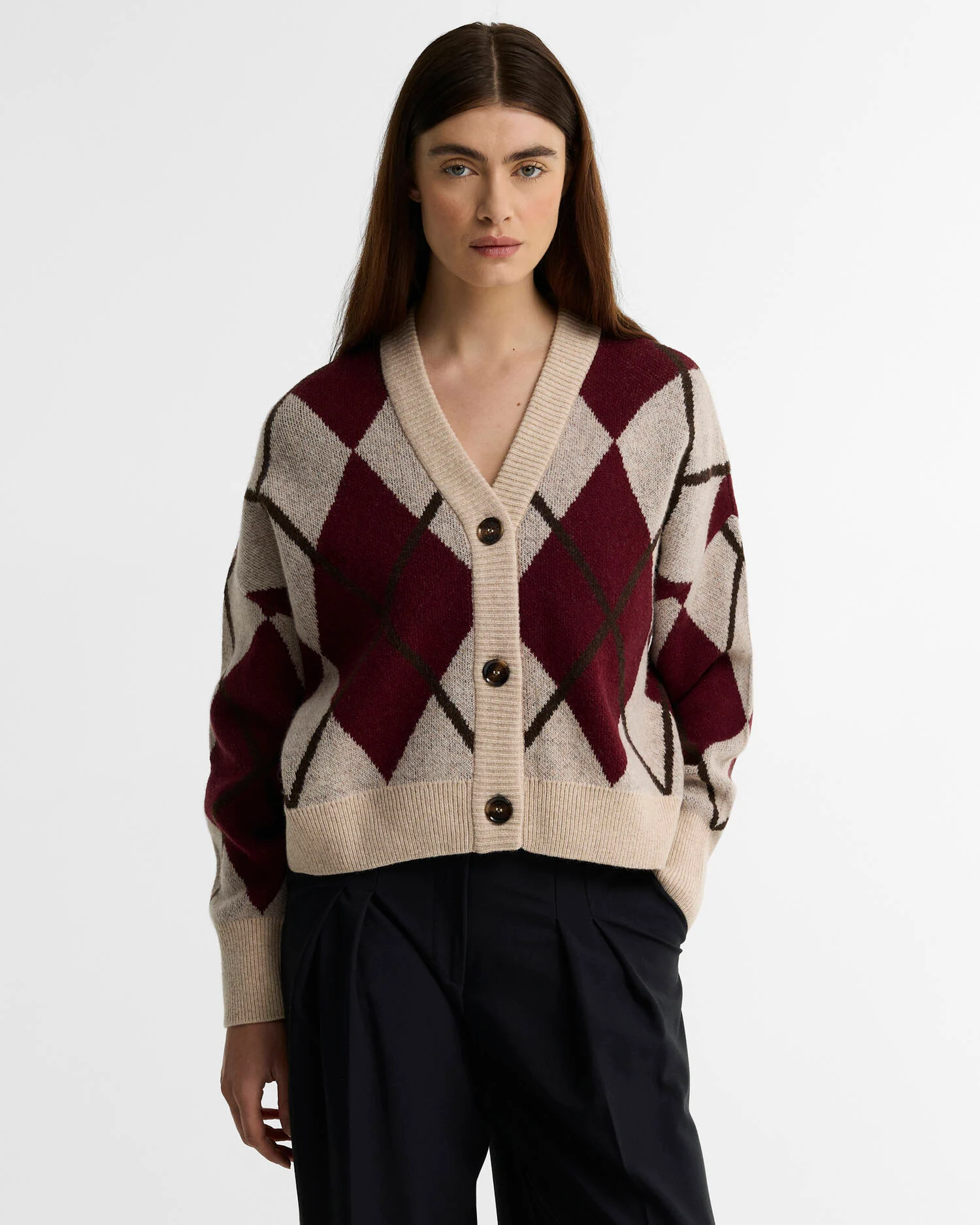 Cardigan misto lana Harleigh con motivo a rombi LKN1842 LKN MI11 BARBOUR Multi 