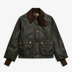 Giacca cerata Beadnell dal taglio crop LWX1403 LWX SG51 BARBOUR Sage ancient 