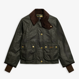 Giacca cerata Beadnell dal taglio crop LWX1403 LWX SG51 BARBOUR Sage ancient 