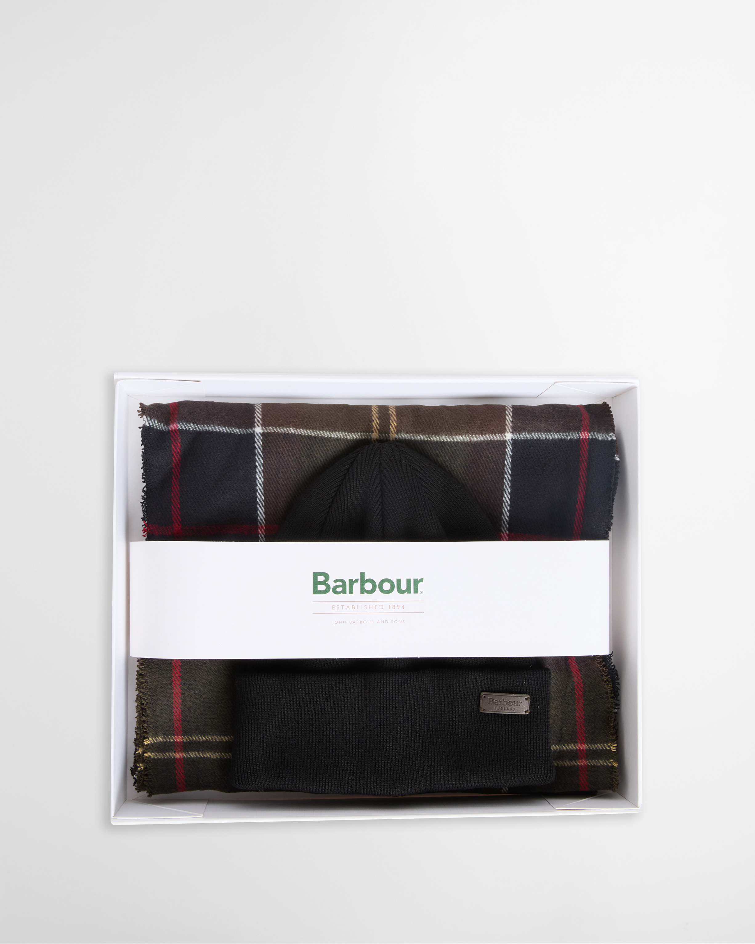 Set regalo con berretto Swinton e sciarpa Galingale MGS0079 MSG TN11 BARBOUR Classic tartan 
