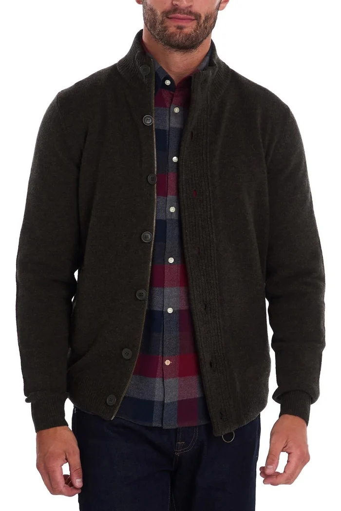 Maglia con zip e bottoni MKN0731 MKN GN73 BARBOUR Seaweed 